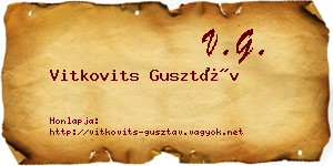 Vitkovits Gusztáv névjegykártya