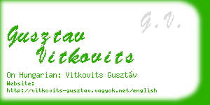 gusztav vitkovits business card